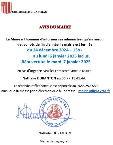 Fermeture mairie